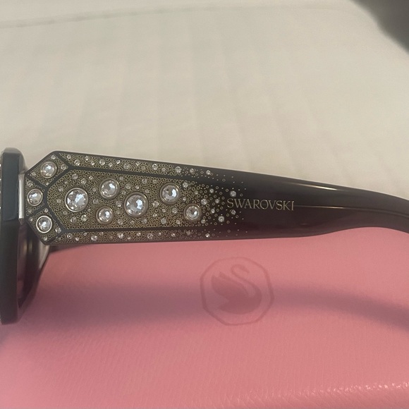 Swarovski Cat Eye Sunglasses Black - Picture 3 of 7